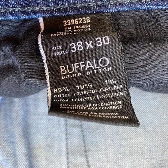 Buffalo David Bitton Jean Shorts Jack-X Mens Size 38 Dark Wash Stretch Cut Offs - Picture 5 of 5